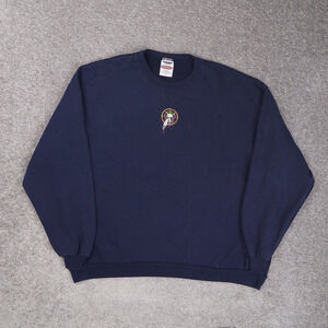 VTG 90s Native American Embroidered 2XL Blue Long Sleeve Pullover Sweatshirt